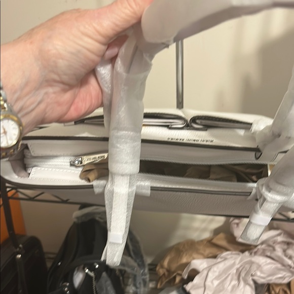 Michael Kors White Structured Tote with Gold Accents - Picture 4 of 4